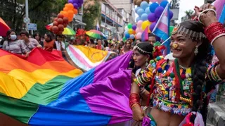 Same-Sex Couples and LGBTQ+ Activists Rally in Nepal's Capital During the Annual Pride Parade