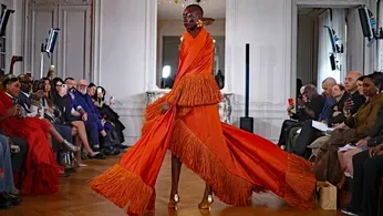 Ayissi Fuses African Tradition and Parisian Craft with Bold Flower Forms at Fall Couture Show