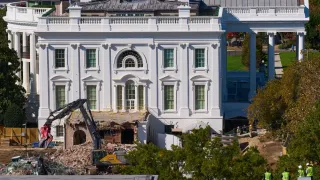 White House East Wing Demolished As Trump Moves Forward With Ballroom Construction